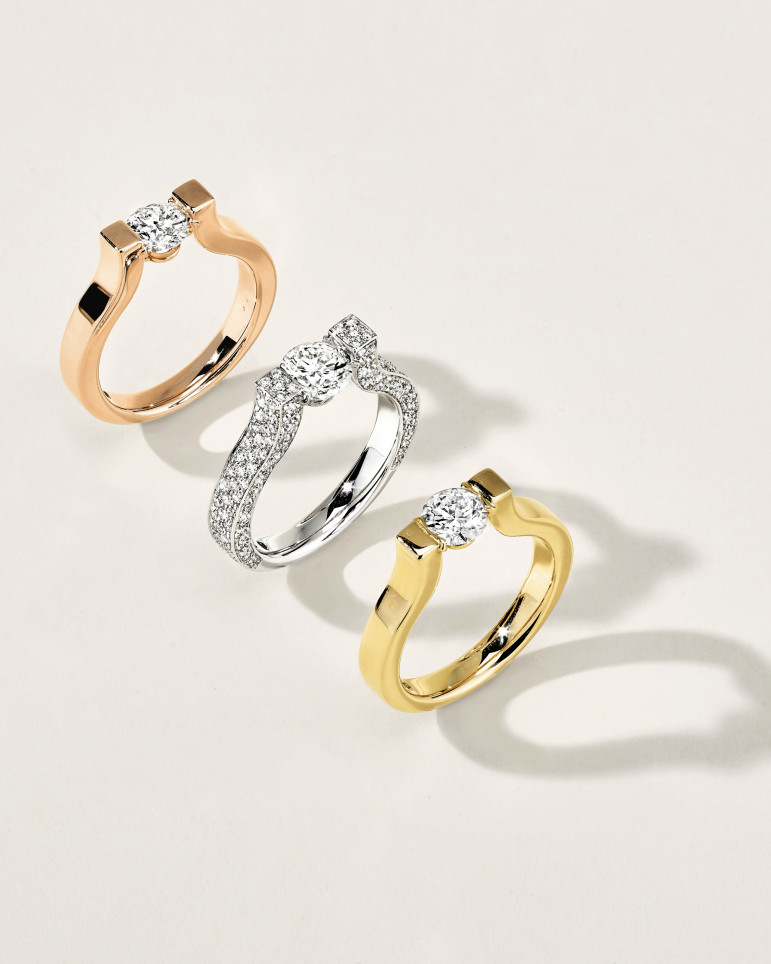 Courbet 18kt yellow gold CO diamond ring