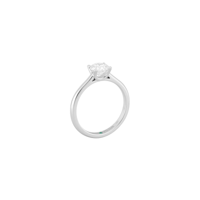 Solitaire 4 griffes ""C"" de Courbet en or blanc 18K et diamant synthétique - Courbet