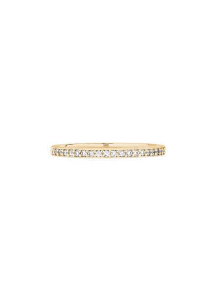 Alliance Courbet 1,8 mm pavée tour complet serti filet grain en or jaune - Courbet