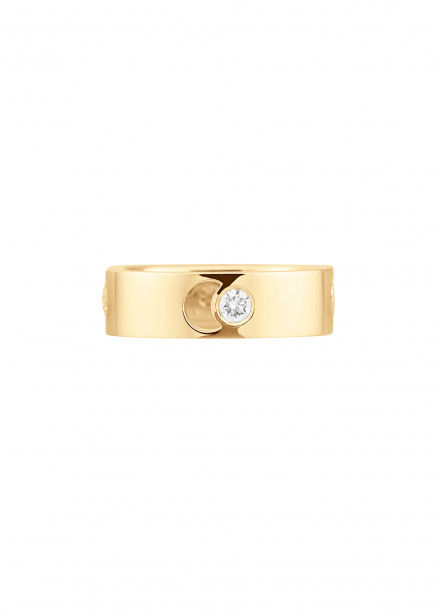 Bague Eclipse grand modèle - Or jaune 18K (7,80 g), 4 diamants 0,40 ct - Courbet
