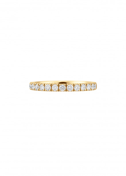 Alliance demi-pavée (2,3 mm) - Or jaune 18K (2,90 g), diamants 0,40 ct - Courbet