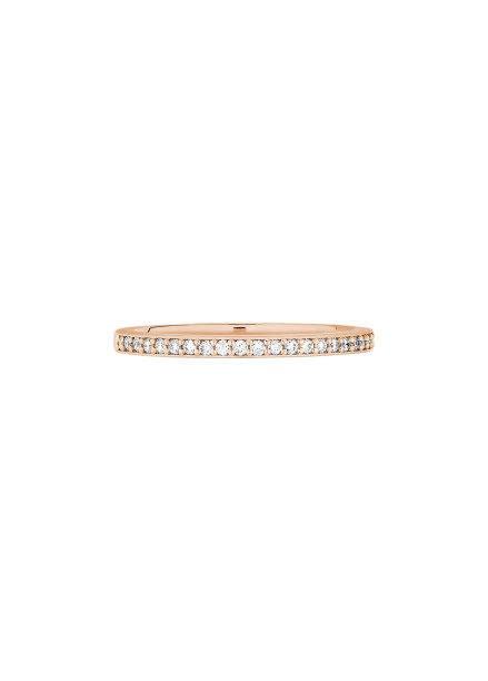 Alliance Courbet 1,8 mm pavée tour complet serti filet grain en or rose - Courbet