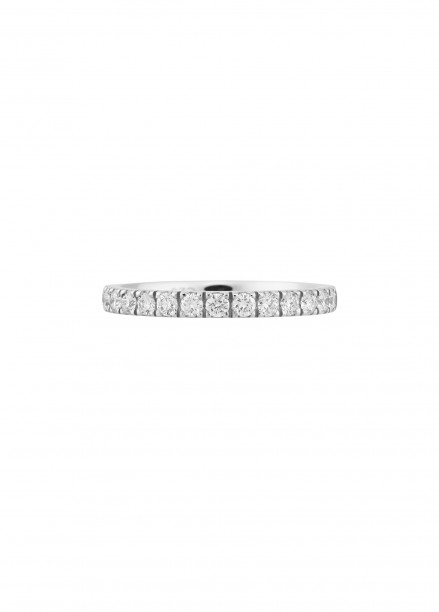 Alliance demi-pavée (2,3 mm) - Or blanc 18K (2,90 g), diamants 0,40 ct - Courbet