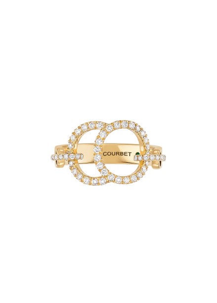 Bague Celeste - Or jaune 18K (5,20 g), diamants 0,50 ct - Courbet
