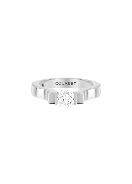 Bague Icone - Or blanc 18K (8,00 g), diamant 0,7 ct - Courbet