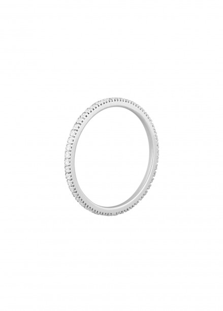 Alliance full-pavée (1 mm) - Or blanc 18K (1,00 g), diamants 0,30 ct - Courbet