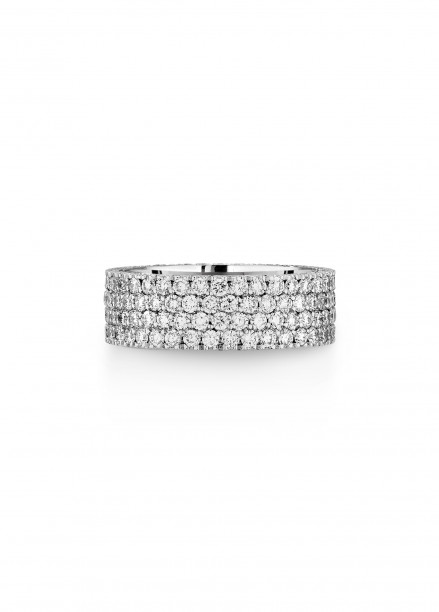 Bague TENNIS PM blanche en or blanc 18k - Courbet