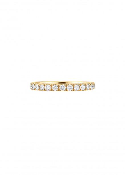 Alliance 1,8 mm demi-pavée en or jaune 18K et diamants de synthèse - Courbet - Courbet