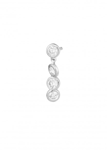 Boucles d’oreilles 2 COURBET - Or blanc 18K (2,10 g), 8 diamants 0,80 ct - Courbet