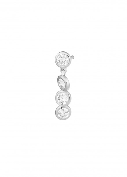 Boucles d’oreilles 2 COURBET - Or blanc 18K (2,10 g), 8 diamants 0,80 ct - Courbet