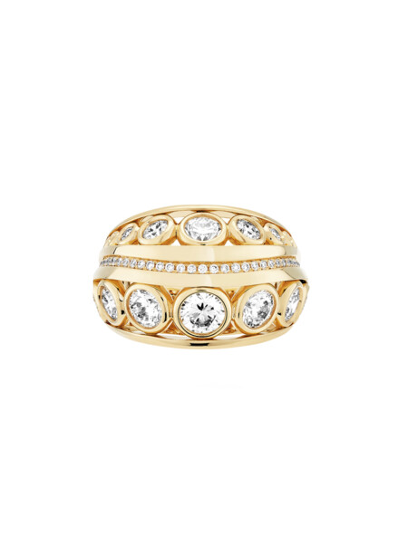 Bague ORIGINE Couture en or jaune recyclé 18K et diamants de synthèse - Courbet - Vue 1 - Courbet