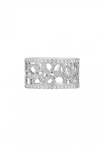 Bague Constellation - Or blanc 18K (7,35 g) - diamants 1,70 carats - Face - Courbet
