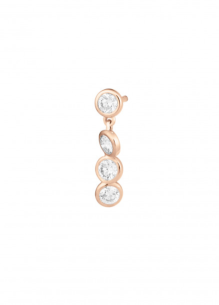 Boucles d’oreilles 2 COURBET - Or rose 18K (2,10 g), 8 diamants 0,80 ct - Courbet
