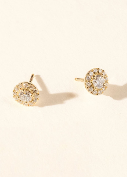 Boucles d'oreilles - Or jaune 18K (2,50 g), diamants 0,55 carat - Courbet