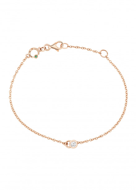 Bracelet chaîne CO en or rose - Courbet