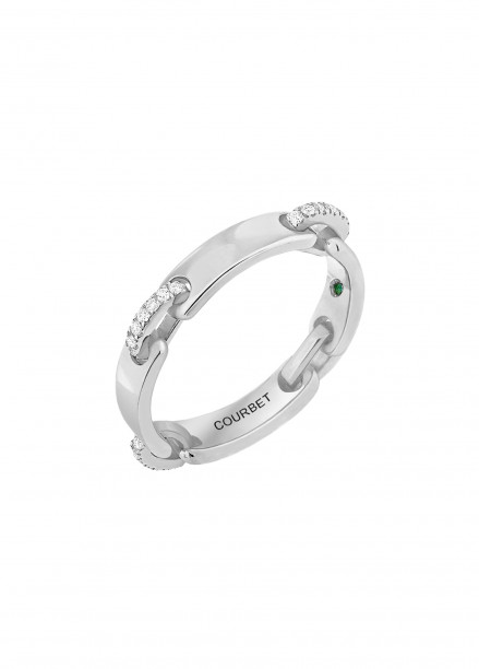 Anneau CELESTE en or blanc 18K - Profil - Courbet