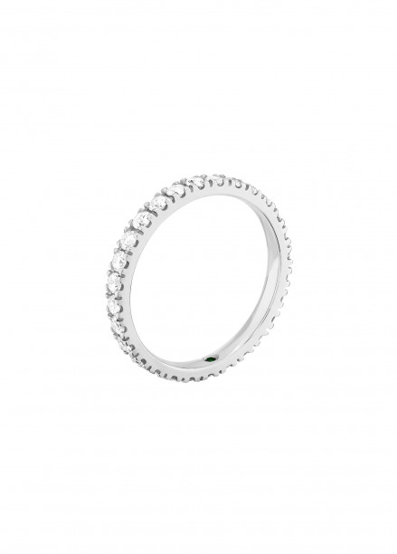 Alliance 2,3 mm pavée en or blanc - Face - Courbet