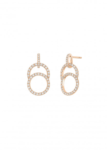 Boucles d'oreilles Celeste - Or rose 18K (4,20 g), diamants 0,85 ct - Courbet