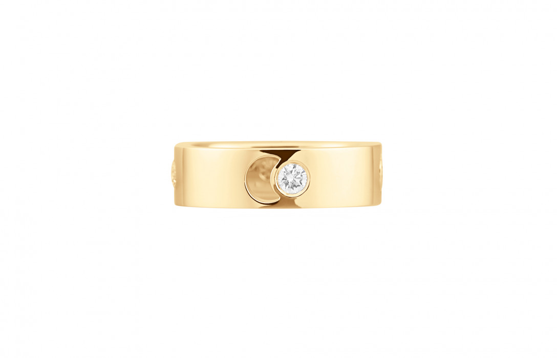 Bague Eclipse grand modèle - Or jaune 18K (7,80 g), 4 diamants 0,40 ct - Courbet