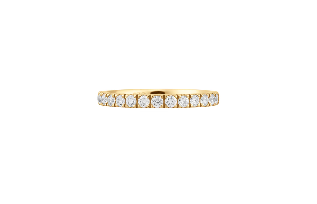 Alliance demi-pavée (2,3 mm) - Or jaune 18K (2,90 g), diamants 0,40 ct - Courbet