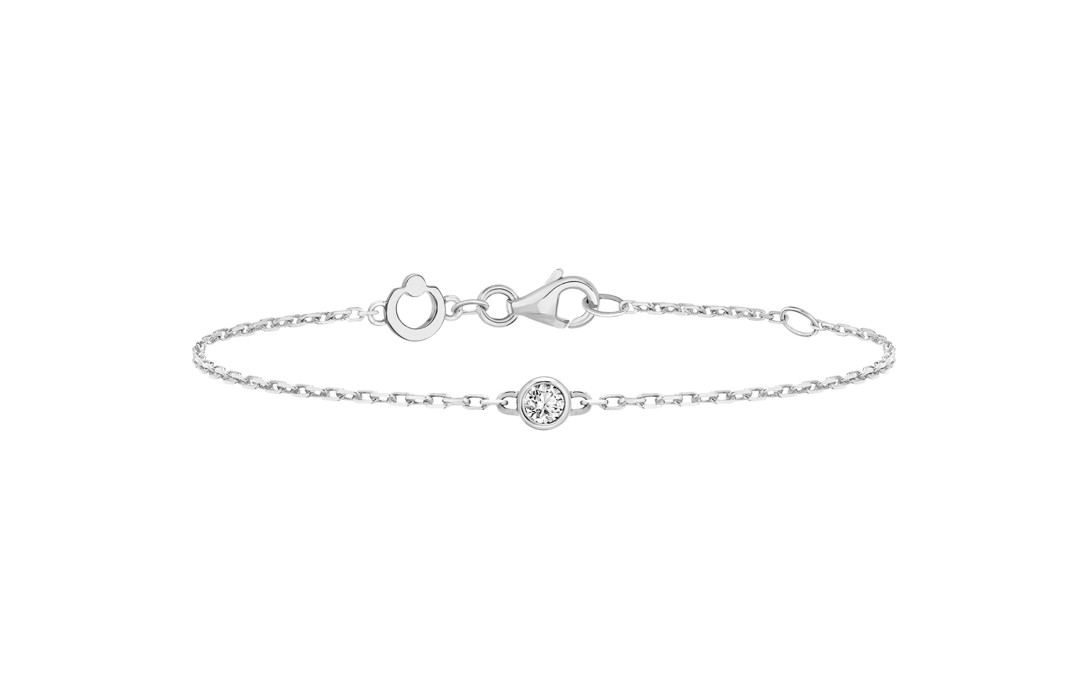 Bracelet chaîne ORIGINE 1 motif serti en or blanc 18K - Courbet - Courbet