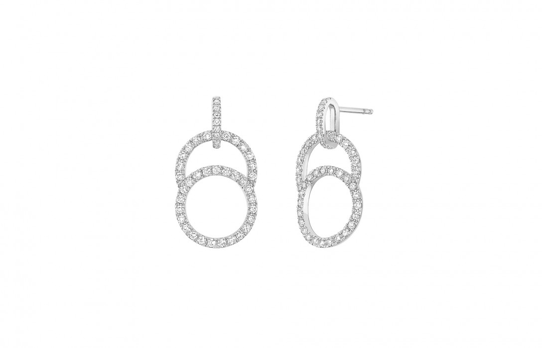 Boucles d'oreilles Celeste - Or blanc 18K (4,20 g), diamants 0,85 ct - Courbet