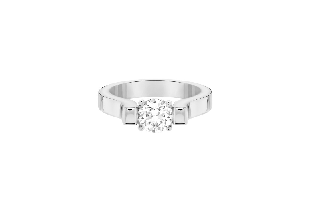 Bague Icone - Or blanc 18K (8,00 g), diamant 0,7 ct - Courbet