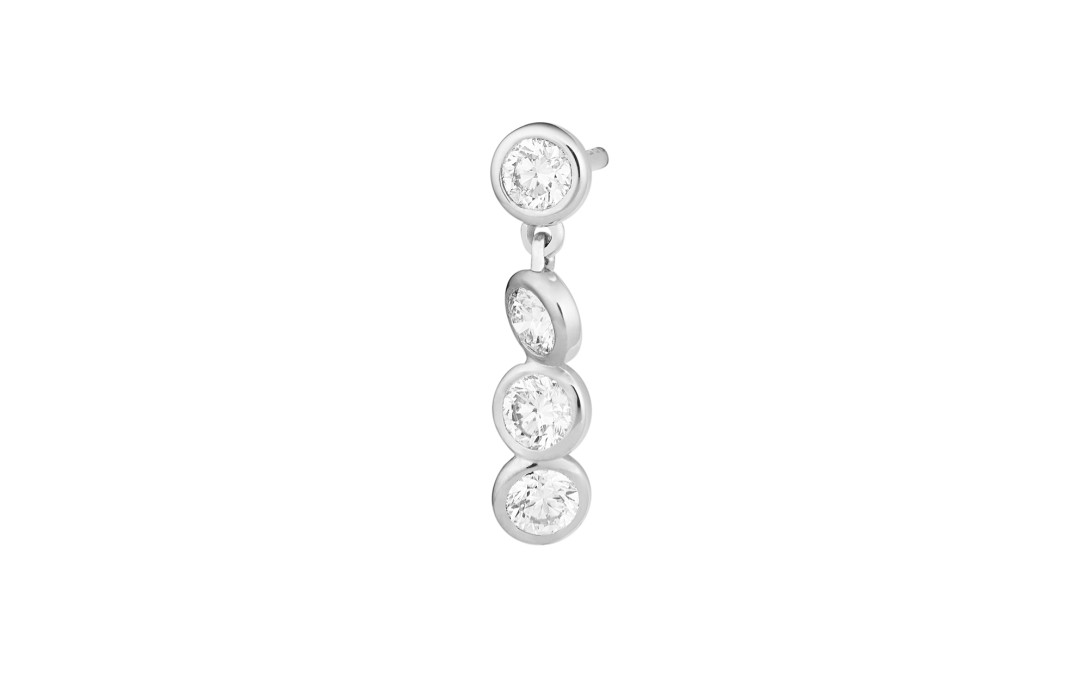 Boucles d’oreilles 2 COURBET - Or blanc 18K (2,10 g), 8 diamants 0,80 ct - Courbet