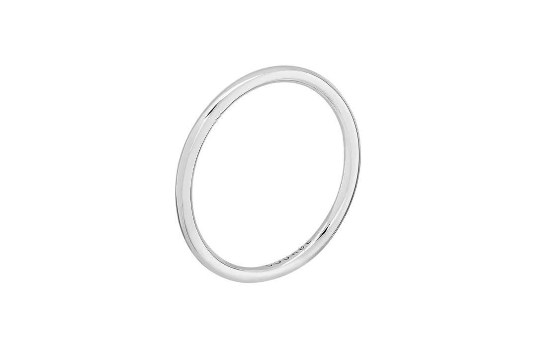 Alliance 1,5 mm demi-jonc en or blanc Courbet - Courbet