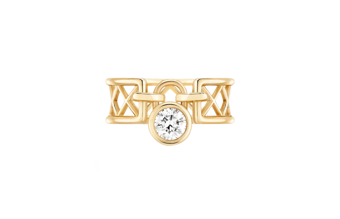 Bague Pont des Arts - Or jaune 18K (4,80g) - diamant de synthèse (0,40 ct) - Courbet - Courbet