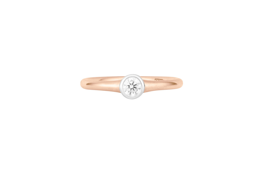 Bague Origine - Or rose 18K (2,60 g), diamant 0,10 ct - Courbet