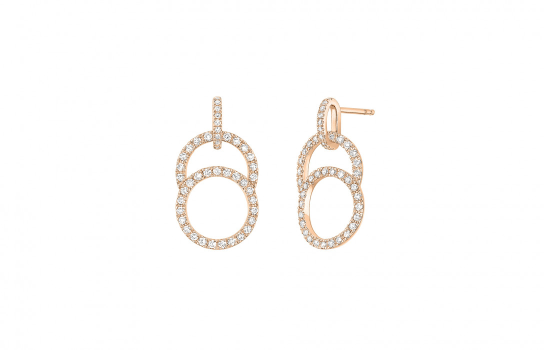 Boucles d'oreilles Celeste - Or rose 18K (4,20 g), diamants 0,85 ct - Courbet