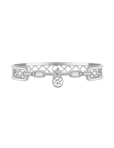 Bracelet jonc PONT DES ARTS en or blanc - Face - Courbet