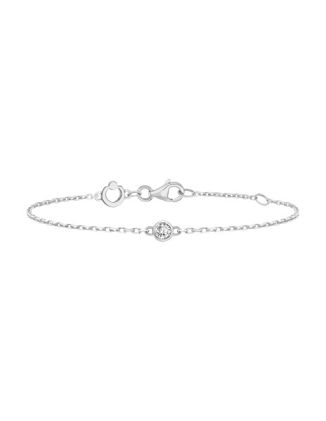 Bracelet chaîne ORIGINE 1 motif serti en or blanc 18K - Courbet - Courbet