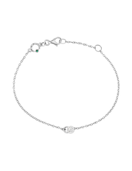 Bracelet CO - Or blanc 18K (1,50 g), diamant 0,1 carat - Courbet
