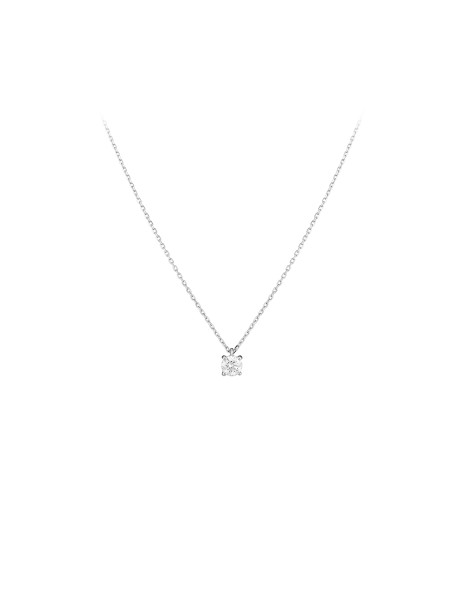 Collier quatre griffes - Or blanc 18K (2,00 g), diamant 0,20 ct - Courbet