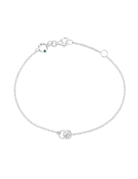 Bracelet CO - Or blanc 18K (1,50 g), diamant 0,1 carat - Courbet