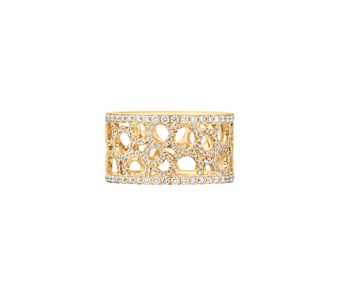 Bague Constellation - Or jaune 18K (7,35 g) - diamants 1,70 carats - Face