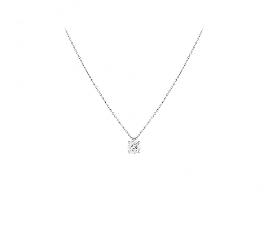Collier quatre griffes - Or blanc 18K (3,60 g), diamant 0,6 ct - Vue 1