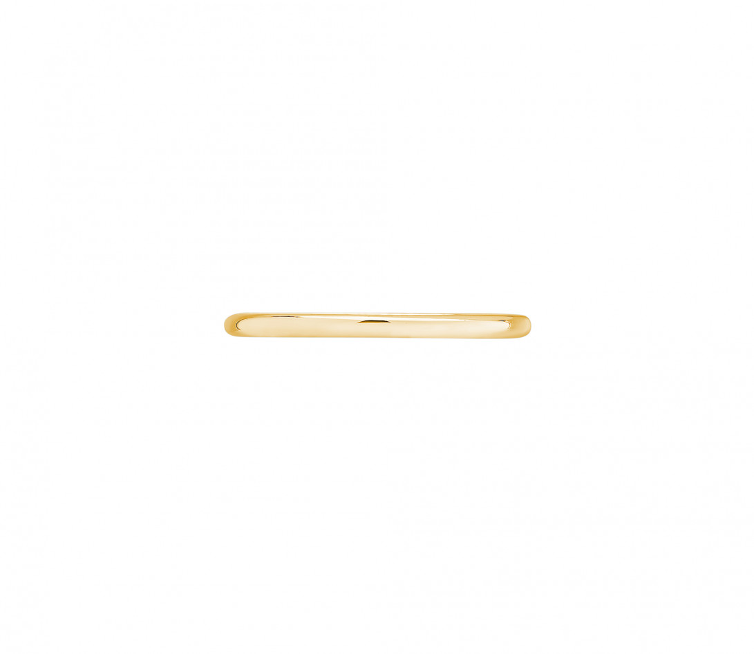 Alliance 1,5 mm demi-jonc en or jaune- vu de haut