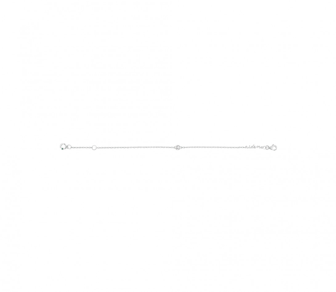 Bracelet chaîne ORIGINE 1 motif serti personnalisé en or blanc 18K - Courbet - Vue 6