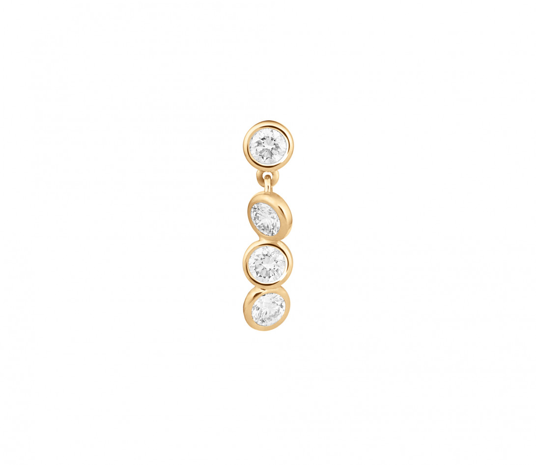 Boucles d’oreilles 2 Courbet - Or jaune 18K (2,10 g), diamants 0,8 cts - Vue 2