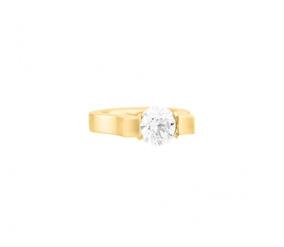Bague Icone - Or jaune 18K (12,50 g), diamant 2,5 cts - Face