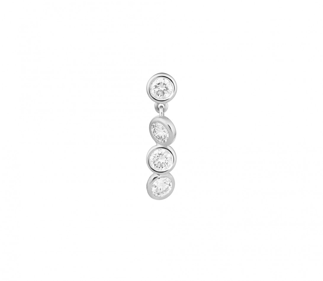 Boucles d’oreilles CO - Or blanc 18K (2,10 g), diamants 0,8 cts - Vue 2
