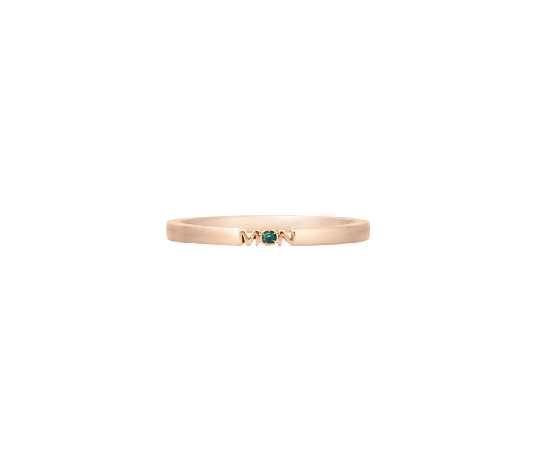 Alliance 1,8 mm demi-jonc en or rose personnalisée