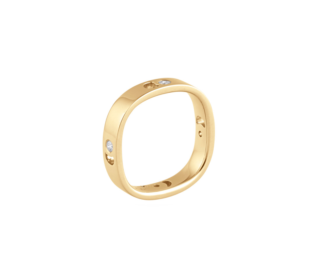 Bague Eclipse petit modèle - Or jaune 18K (4,20 g), 4 diamants 0,12 ct - Vue 3