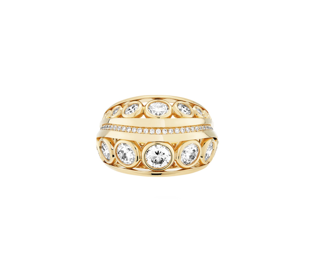 Bague ORIGINE Couture en or jaune recyclé 18K et diamants de synthèse - Vue 2