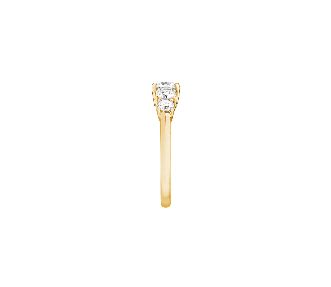 Bague solitaire Quintet - Or jaune 18K (4,50 g), 5 diamants 1,20 cts - Côté