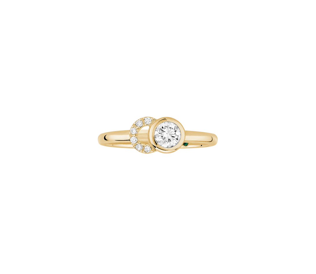 Bague CO - Or jaune 18K, diamants synthétiques - Vue 1