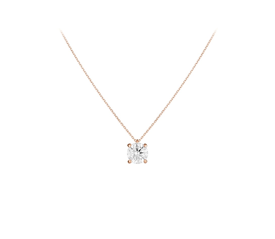 Collier 4G en or rose et diamants de synthèse 2ct